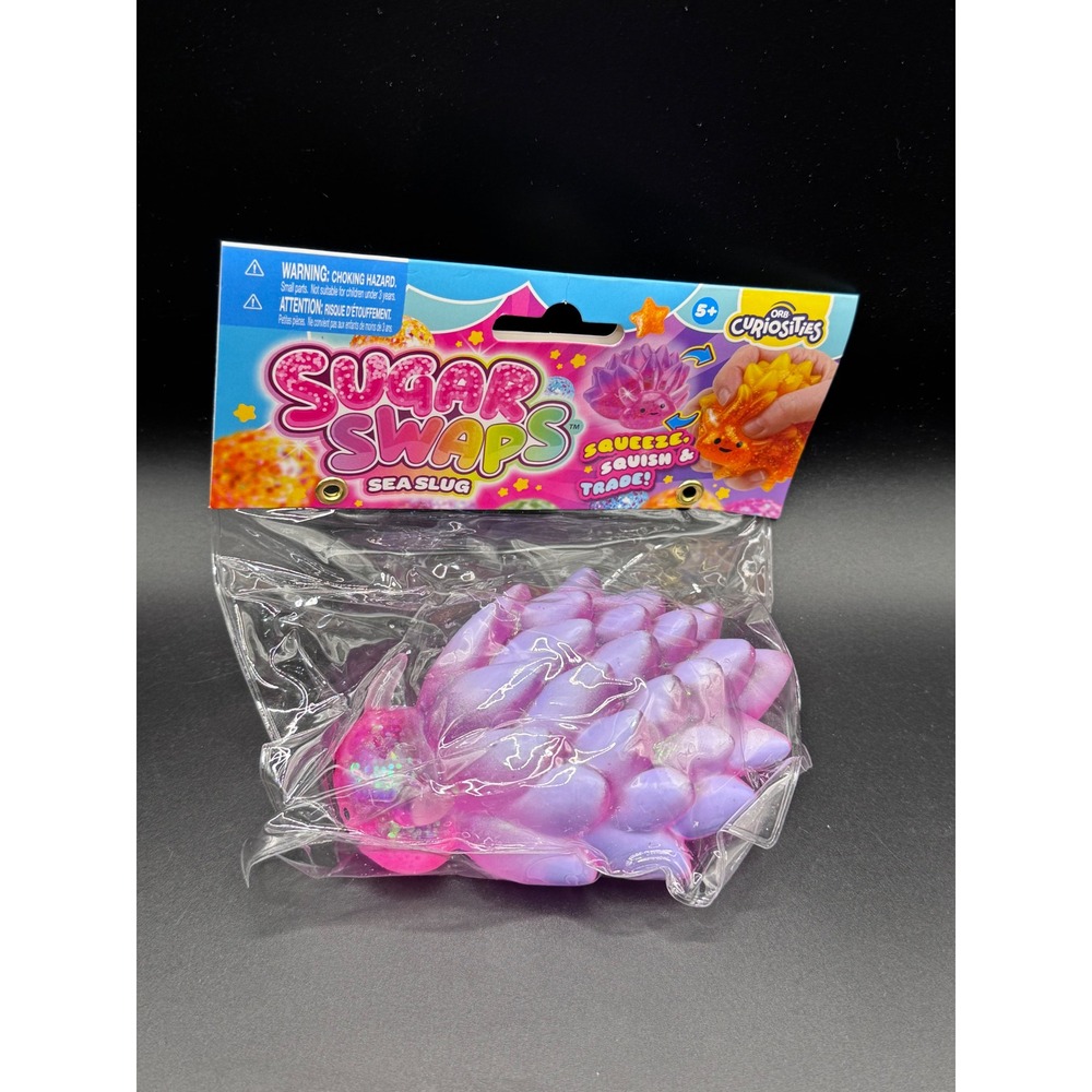 Orb Curiosities Sugar Swaps Sea Slug Squishy Toy Purple Pink Glitter Gel 42709